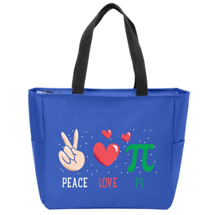 Peace Love Pi Happy Pi Day Funny Pi Day Math Geek Cute Gift Zip Tote Bag