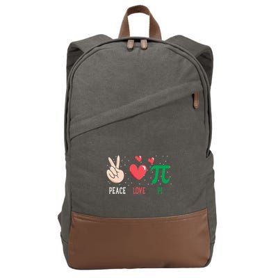 Peace Love Pi Happy Pi Day Funny Pi Day Math Geek Cute Gift Cotton Canvas Backpack
