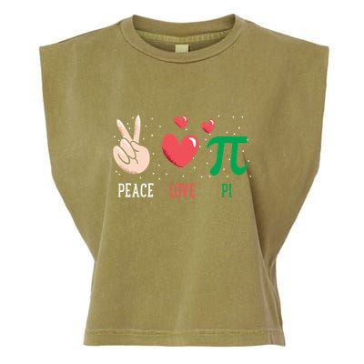 Peace Love Pi Happy Pi Day Funny Pi Day Math Geek Cute Gift Garment-Dyed Women's Muscle Tee