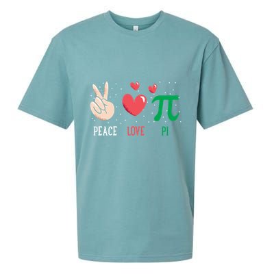 Peace Love Pi Happy Pi Day Funny Pi Day Math Geek Cute Gift Sueded Cloud Jersey T-Shirt