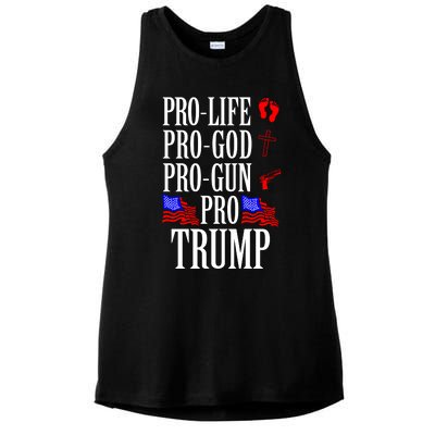 Pro Life Pro God Pro Gun Pro Trump 2024 Ladies PosiCharge Tri-Blend Wicking Tank