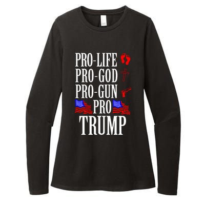 Pro Life Pro God Pro Gun Pro Trump 2024 Womens CVC Long Sleeve Shirt