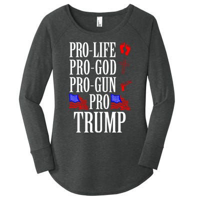 Pro Life Pro God Pro Gun Pro Trump 2024 Women's Perfect Tri Tunic Long Sleeve Shirt