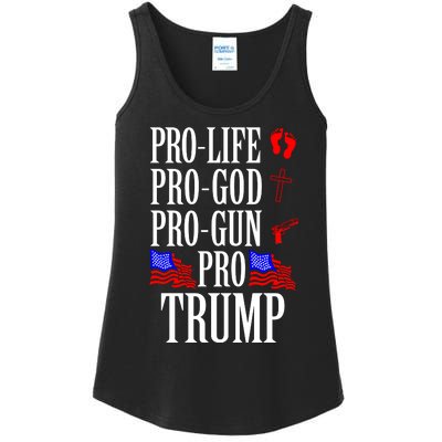 Pro Life Pro God Pro Gun Pro Trump 2024 Ladies Essential Tank