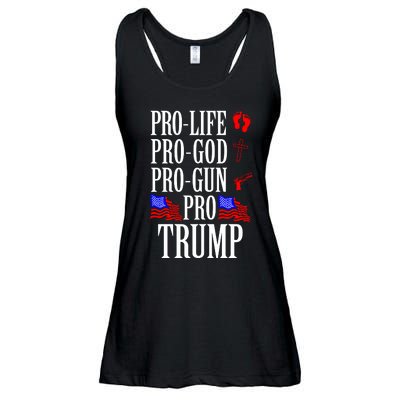 Pro Life Pro God Pro Gun Pro Trump 2024 Ladies Essential Flowy Tank