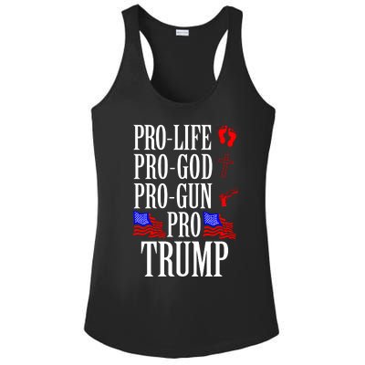 Pro Life Pro God Pro Gun Pro Trump 2024 Ladies PosiCharge Competitor Racerback Tank