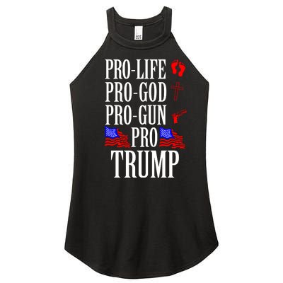 Pro Life Pro God Pro Gun Pro Trump 2024 Women's Perfect Tri Rocker Tank