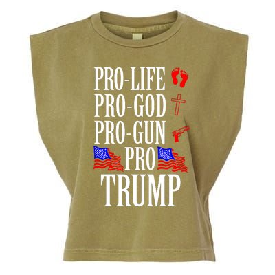 Pro Life Pro God Pro Gun Pro Trump 2024 Garment-Dyed Women's Muscle Tee