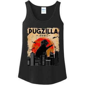 Pug Lover Pugzilla Funny Pug Funny Dog  Ladies Essential Tank