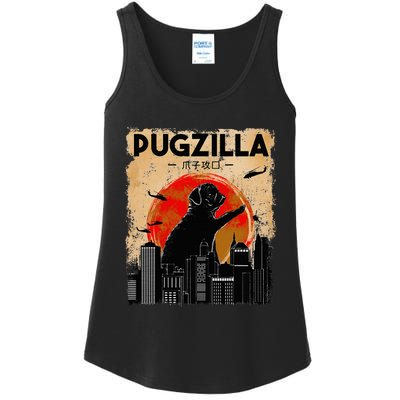 Pug Lover Pugzilla Funny Pug Funny Dog  Ladies Essential Tank