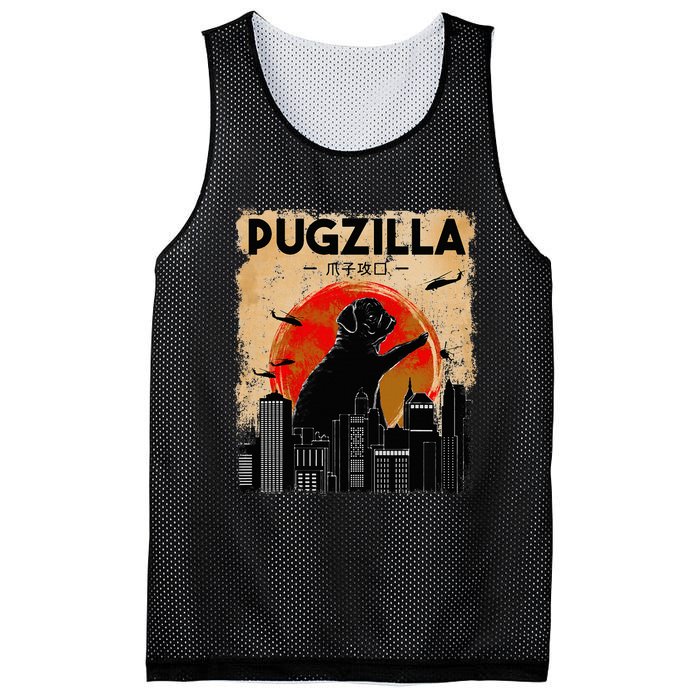 Pug Lover Pugzilla Funny Pug Funny Dog  Mesh Reversible Basketball Jersey Tank