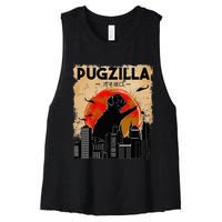 Pug Lover Pugzilla Funny Pug Funny Dog  Women's Racerback Cropped Tank