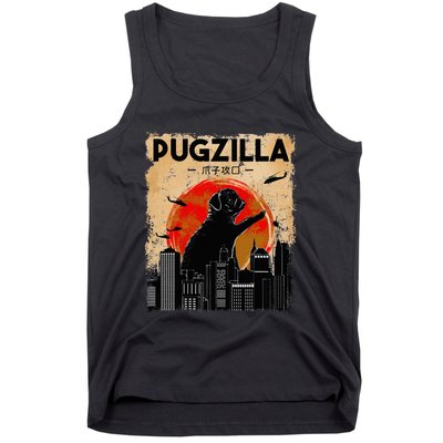 Pug Lover Pugzilla Funny Pug Funny Dog  Tank Top