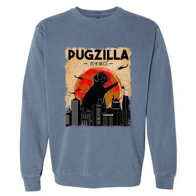 Pug Lover Pugzilla Funny Pug Funny Dog  Garment-Dyed Sweatshirt