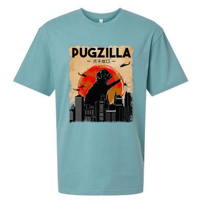 Pug Lover Pugzilla Funny Pug Funny Dog  Sueded Cloud Jersey T-Shirt