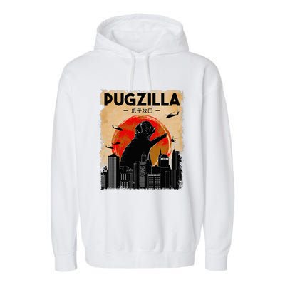 Pug Lover Pugzilla Funny Pug Funny Dog  Garment-Dyed Fleece Hoodie