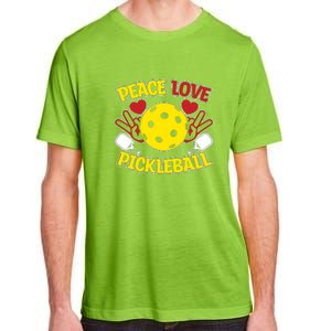 Peace Love Pickleball Sport Gift Pickleball Player Adult ChromaSoft Performance T-Shirt