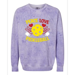 Peace Love Pickleball Sport Gift Pickleball Player Colorblast Crewneck Sweatshirt