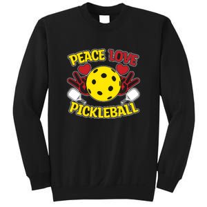 Peace Love Pickleball Sport Gift Pickleball Player Sweatshirt