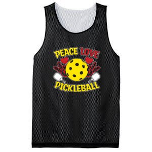 Peace Love Pickleball Sport Gift Pickleball Player Mesh Reversible Basketball Jersey Tank