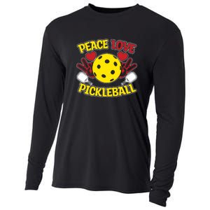 Peace Love Pickleball Sport Gift Pickleball Player Cooling Performance Long Sleeve Crew