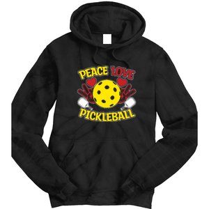 Peace Love Pickleball Sport Gift Pickleball Player Tie Dye Hoodie