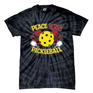 Peace Love Pickleball Sport Gift Pickleball Player Tie-Dye T-Shirt