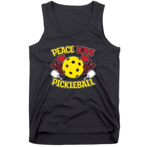 Peace Love Pickleball Sport Gift Pickleball Player Tank Top