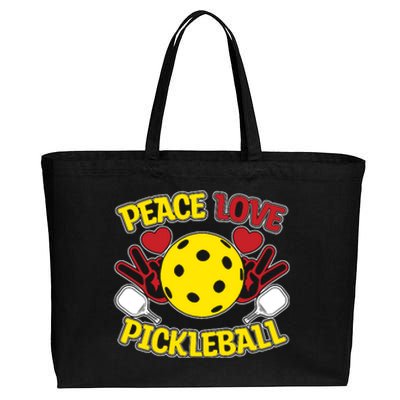 Peace Love Pickleball Sport Gift Pickleball Player Cotton Canvas Jumbo Tote