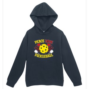 Peace Love Pickleball Sport Gift Pickleball Player Urban Pullover Hoodie