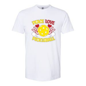 Peace Love Pickleball Sport Gift Pickleball Player Softstyle CVC T-Shirt