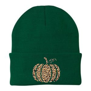 Pumpkin Leopard Print Cheetah Fall Thanksgiving Knit Cap Winter Beanie