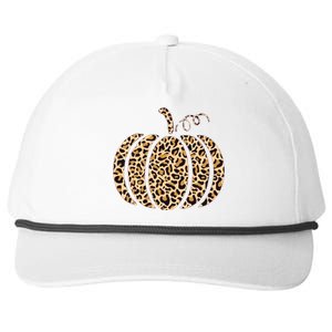 Pumpkin Leopard Print Cheetah Fall Thanksgiving Snapback Five-Panel Rope Hat