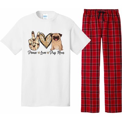 Peace Love Pug Mom Funny Dog Mom Puppy Lover Mother's Day Pajama Set