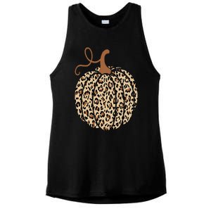 Pumpkin Leopard Print Cheetah Fall  Thanksgiving Ladies PosiCharge Tri-Blend Wicking Tank