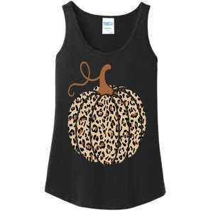 Pumpkin Leopard Print Cheetah Fall  Thanksgiving Ladies Essential Tank