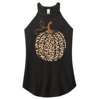 Pumpkin Leopard Print Cheetah Fall  Thanksgiving Women's Perfect Tri Rocker Tank