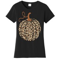 Pumpkin Leopard Print Cheetah Fall  Thanksgiving Women's T-Shirt