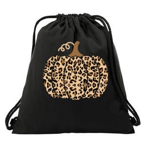 Pumpkin Leopard Print For N Girls Drawstring Bag