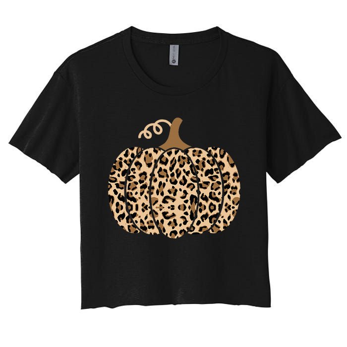 Pumpkin Leopard Print For N Girls Women's Crop Top Tee