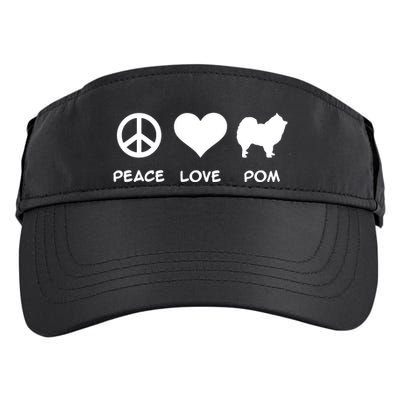 Peace Love Pomeranian Adult Drive Performance Visor