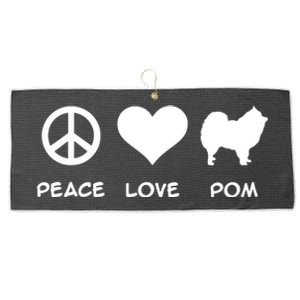 Peace Love Pomeranian Large Microfiber Waffle Golf Towel