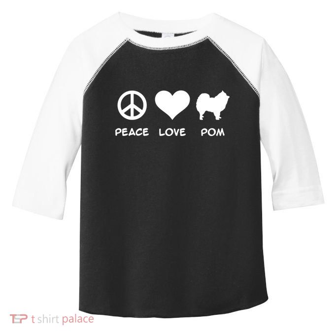 Peace Love Pomeranian Toddler Fine Jersey T-Shirt