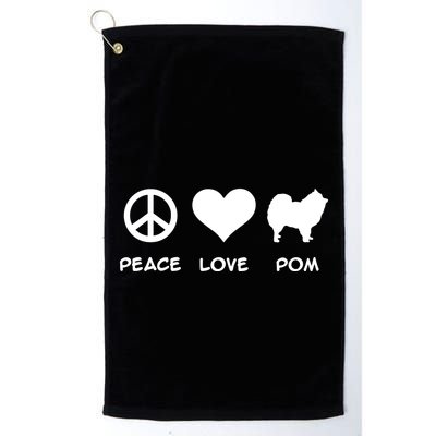 Peace Love Pomeranian Golf Towel