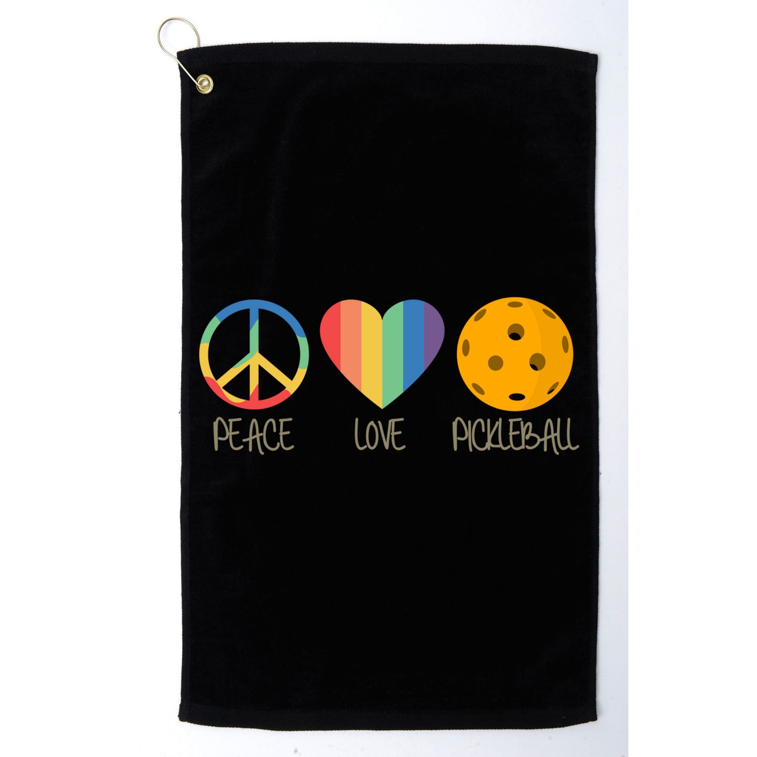Peace Love Pickleball Gift Golf Towel