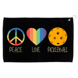 Peace Love Pickleball Gift Grommeted Golf Towel