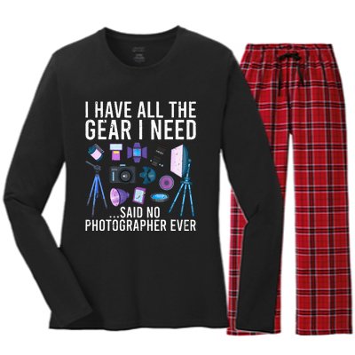 Photography Lover Photographer Photography Women's Long Sleeve Flannel Pajama Set 