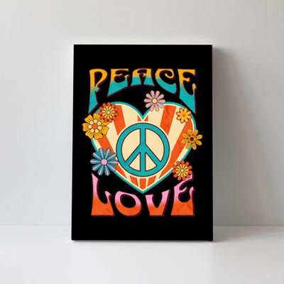 Peace Love Peace Sign 60s 70s Hippie Style Canvas