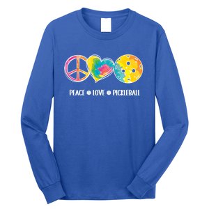 Peace Love Pickleball Funny Pickleball Tie Dye Great Gift Long Sleeve Shirt