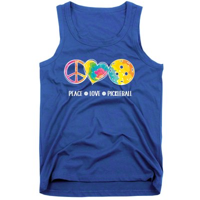 Peace Love Pickleball Funny Pickleball Tie Dye Great Gift Tank Top